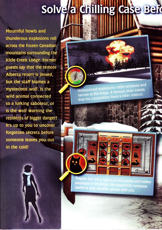 Inside Cover for Nancy Drew: The White Wolf of Icicle Creek (Windows): Left