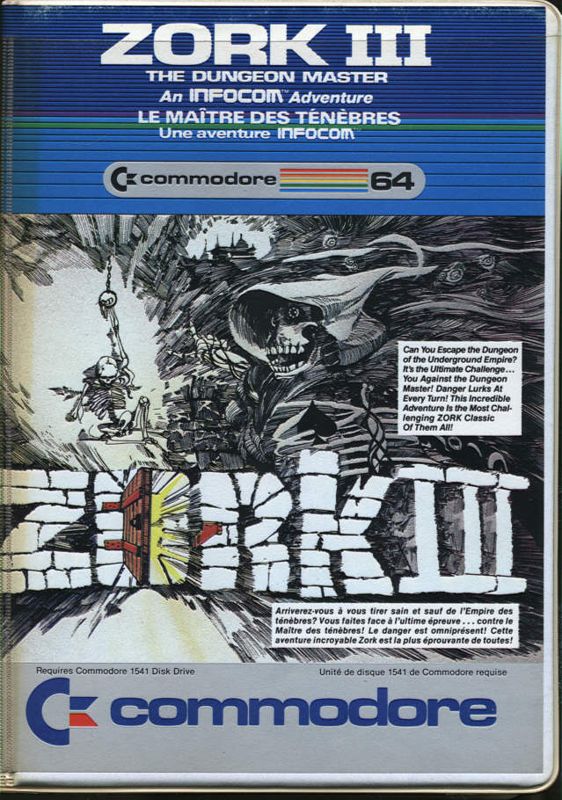 Front Cover for Zork III: The Dungeon Master (Commodore 64) (Canadian bilingual release)