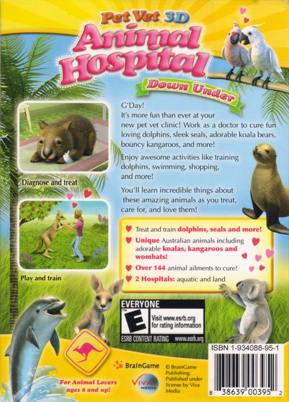 Back Cover for Pet Vet 3D: Animal Hospital Down Under (Windows)