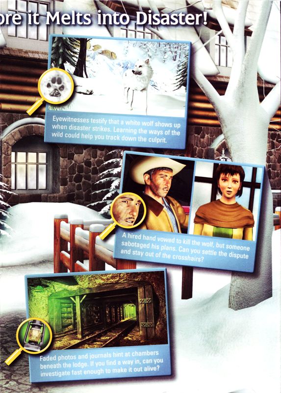 Inside Cover for Nancy Drew: The White Wolf of Icicle Creek (Windows): Right