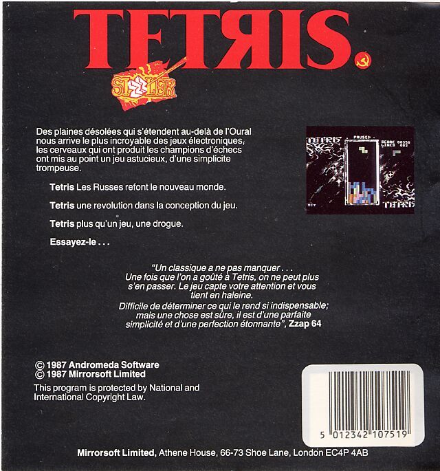 Tetris cover or packaging material - MobyGames