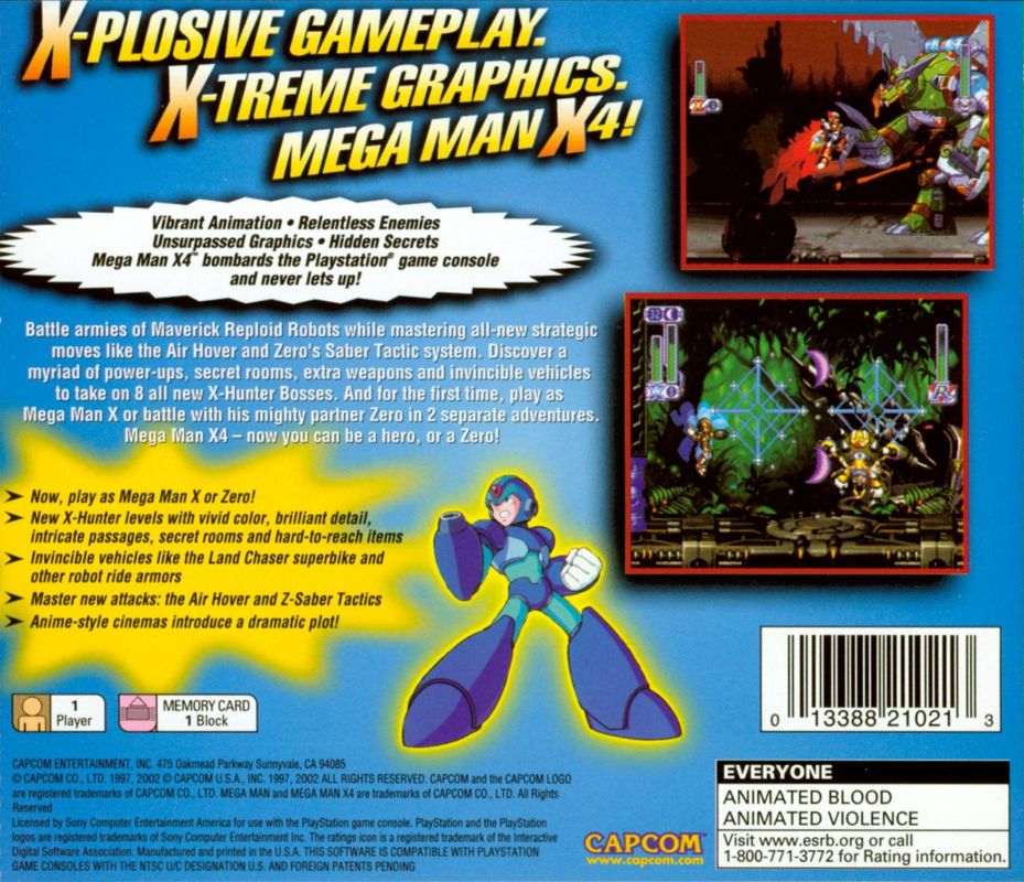 Back Cover for Mega Man X4 (PlayStation) (Greatest Hits Release)