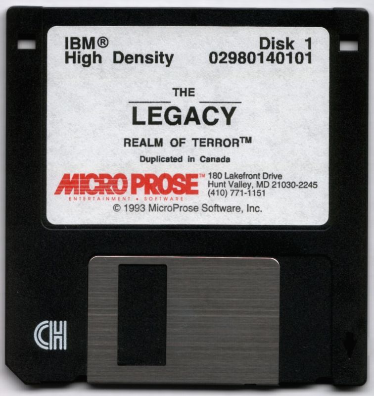 Media for The Legacy: Realm of Terror (DOS): Disk 1