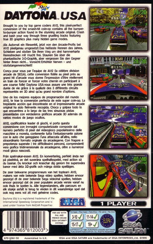 Back Cover for Daytona USA (SEGA Saturn)