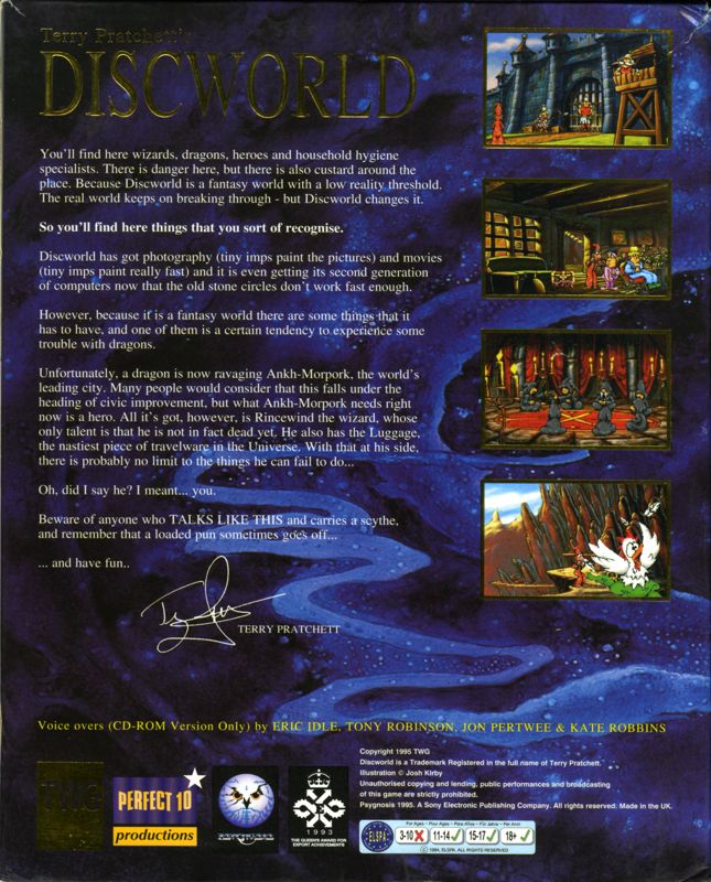 Back Cover for Discworld (DOS) (3.5" Disk release)
