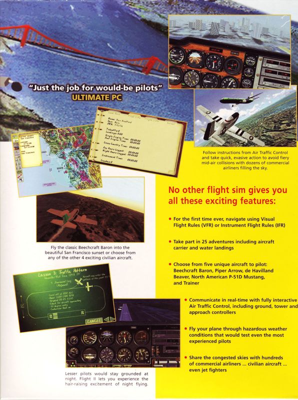 Inside Cover for Flight Unlimited II (Windows): Right Flap