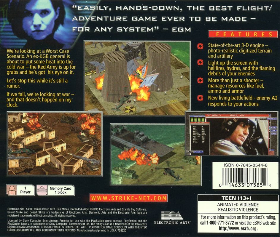 Back Cover for Soviet Strike (PlayStation)