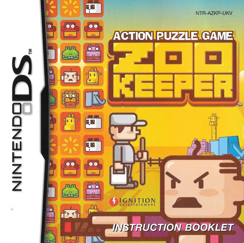 Manual for Zoo Keeper (Nintendo DS): Front