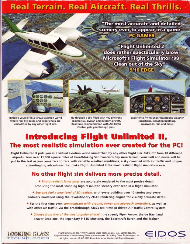 Back Cover for Flight Unlimited II (Windows)