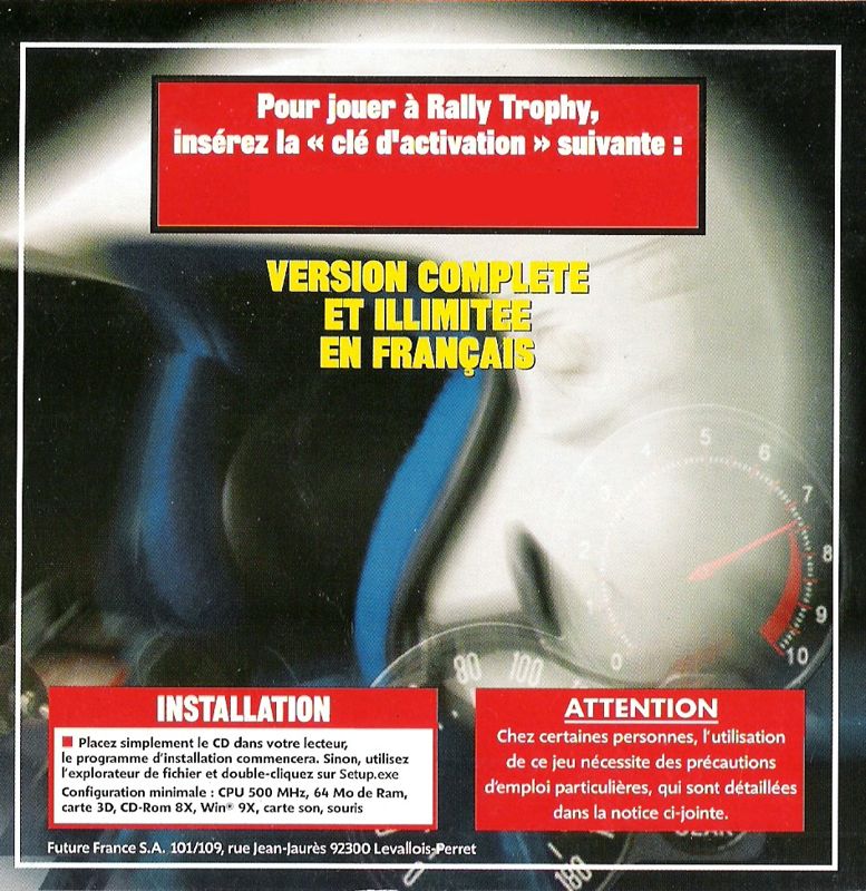 Back Cover for Rally Trophy (Windows) (PC Jeux Special Summer 2004 covermount)