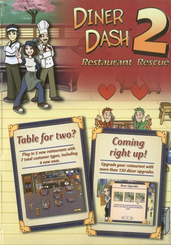 Inside Cover for Diner Dash 2: Restaurant Rescue (Macintosh and Windows): Right