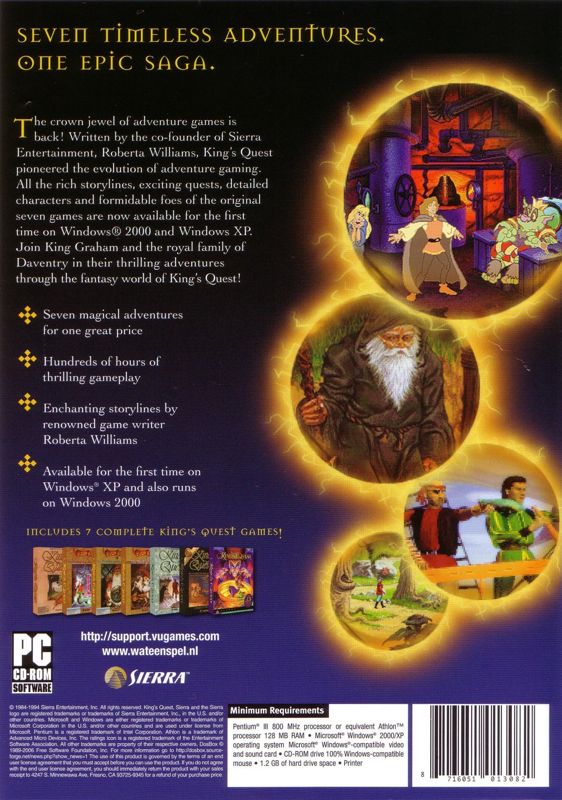 Back Cover for King's Quest Collection (Windows)