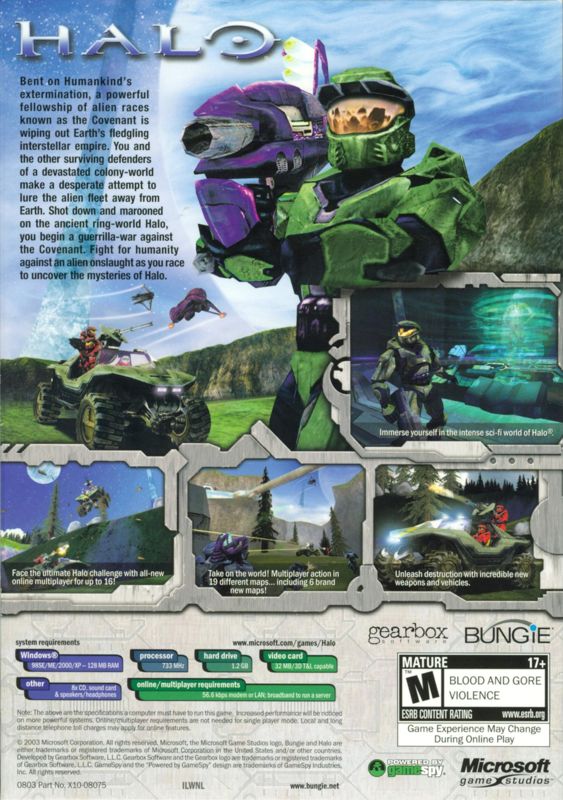 Back Cover for Halo: Combat Evolved (Windows)