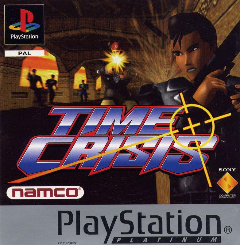 Front Cover for Time Crisis (PlayStation) (Platinum release): Also manual front