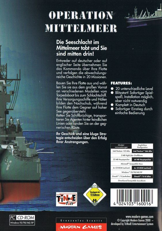 Back Cover for Operation Mittelmeer (Windows)