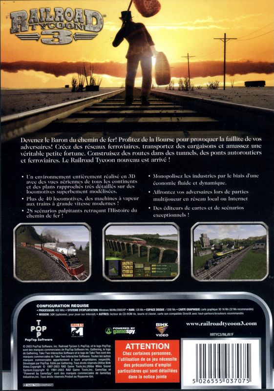 Back Cover for Railroad Tycoon 3 (Windows)