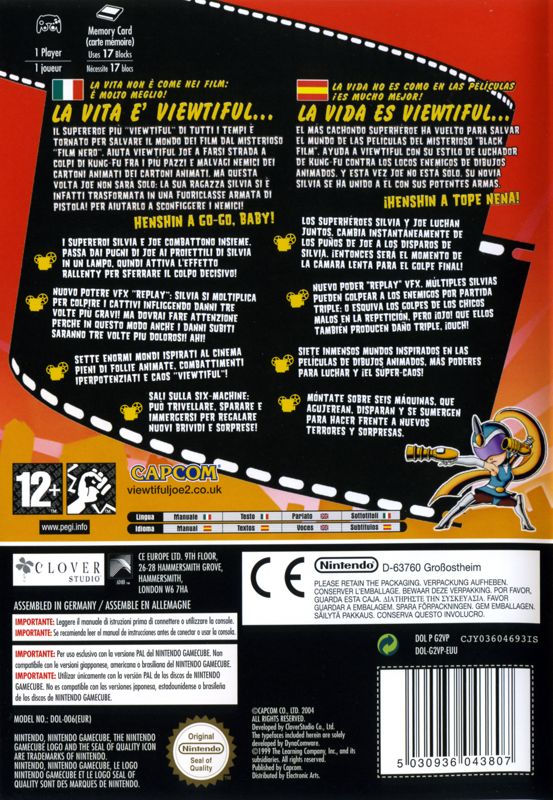 Back Cover for Viewtiful Joe 2 (GameCube)