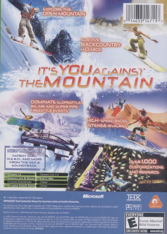 Back Cover for SSX 3 (Xbox)