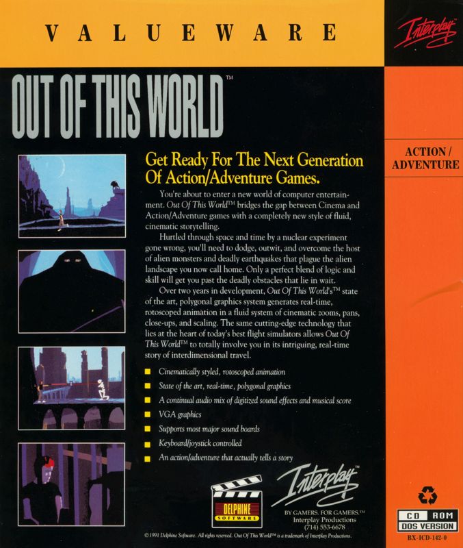 Back Cover for Out of This World (DOS) (Valueware release)