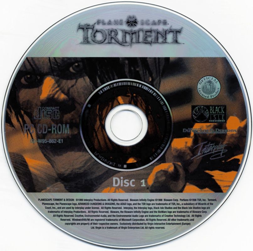 Media for Planescape: Torment / Baldur's Gate / Fallout 2 (Windows): Planescape: Torment - Disc 1