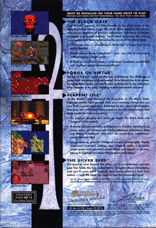 Back Cover for The Complete Ultima VII (DOS)