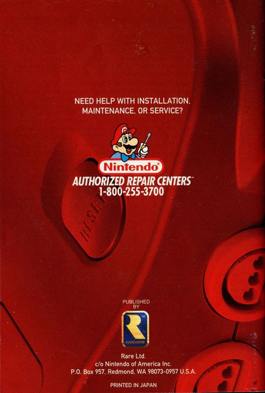 Manual for Diddy Kong Racing (Nintendo 64): Back