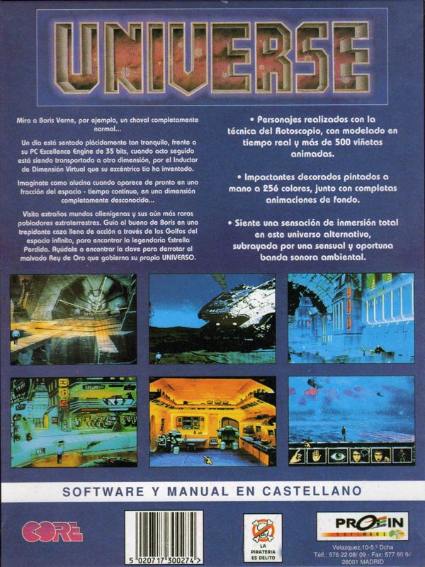 Back Cover for Universe (DOS)