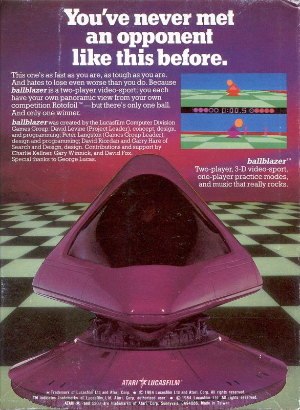 Back Cover for Ballblazer (Atari 5200)