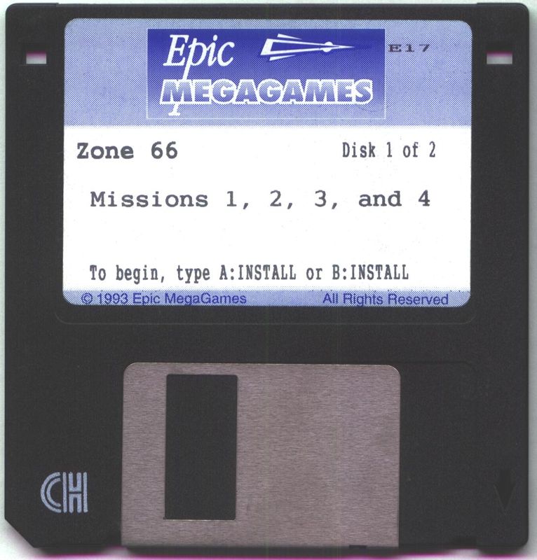 Media for Zone 66 (DOS) (Direct Mail Registered Version (no box)): Missions 1-4, Disk 1/2