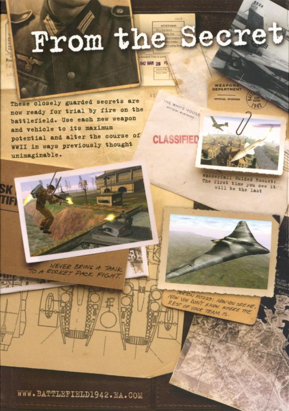 Inside Cover for Battlefield 1942: Secret Weapons of WWII (Windows): Left Flap
