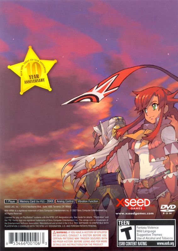 Other for Wild Arms 5 (PlayStation 2): Keep Case - Back