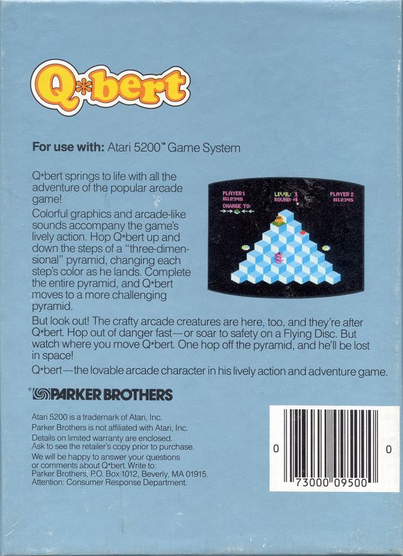 Back Cover for Q*bert (Atari 5200)