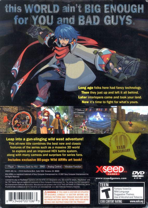 Back Cover for Wild Arms 5 (PlayStation 2)