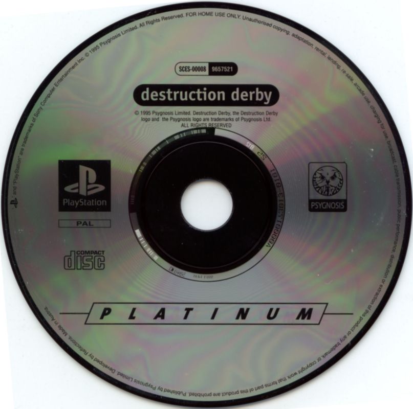Media for Destruction Derby (PlayStation) (Platinum release)