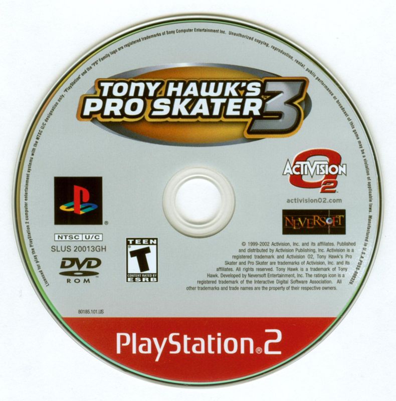 Media for Tony Hawk's Pro Skater 3 (PlayStation 2) (Greatest Hits release)
