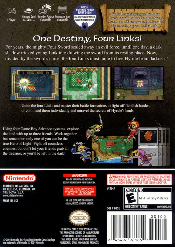 The Legend of Zelda: Four Swords Adventures cover or packaging material ...