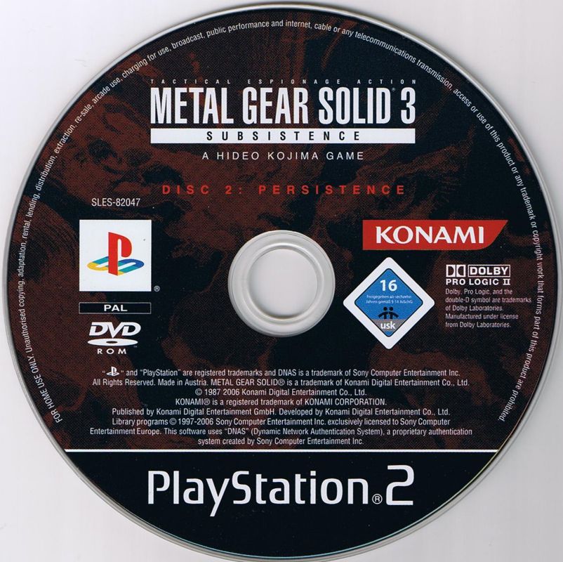 Metal Gear Solid 3 Subsistence (Limited Edition) cover or packaging