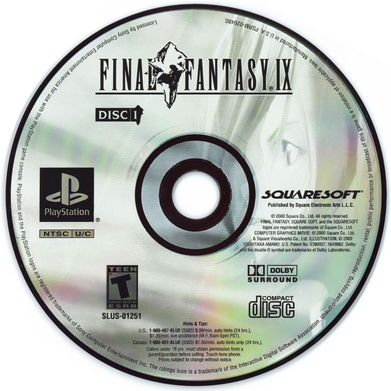 Media for Final Fantasy IX (PlayStation): Disc 1