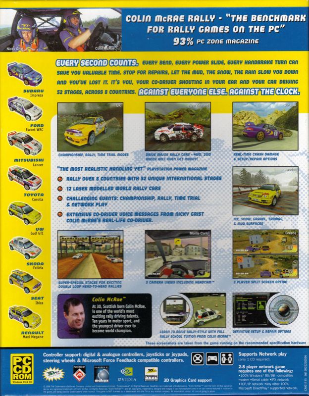 Back Cover for Colin McRae Rally (Windows)