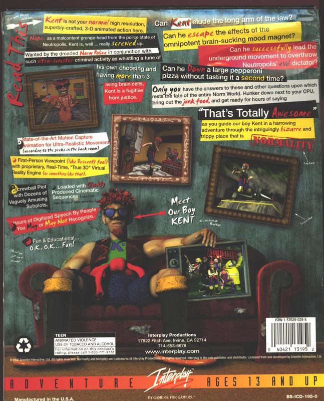 Back Cover for Normality (DOS)