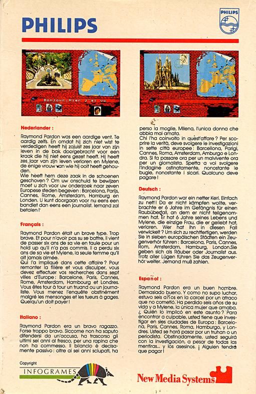 Back Cover for L'Affaire... (MSX)