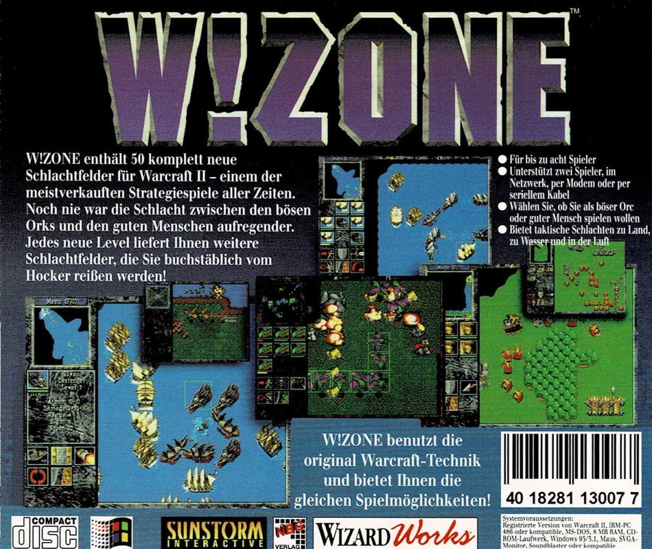 Back Cover for W!Zone (DOS)