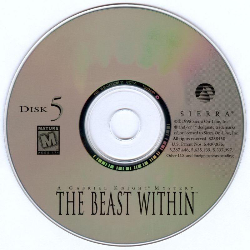 Media for The Beast Within: A Gabriel Knight Mystery (DOS and Windows and Windows 3.x): Disc 5