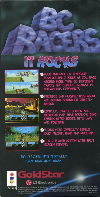 Back Cover for BC Racers (3DO)