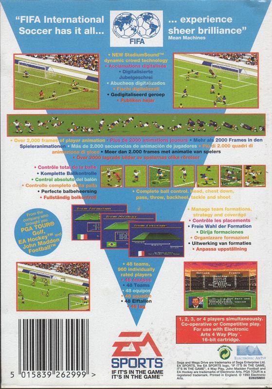 Back Cover for FIFA International Soccer (Genesis)