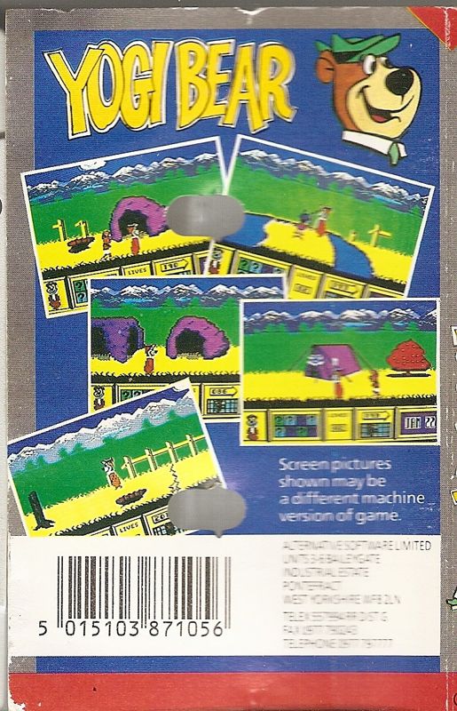 Back Cover for Yogi Bear (Commodore 64) (Alternative Software budget release)