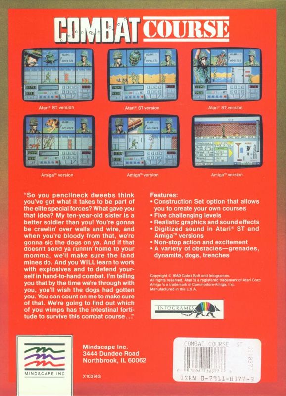 Back Cover for Combat Course (Atari ST)