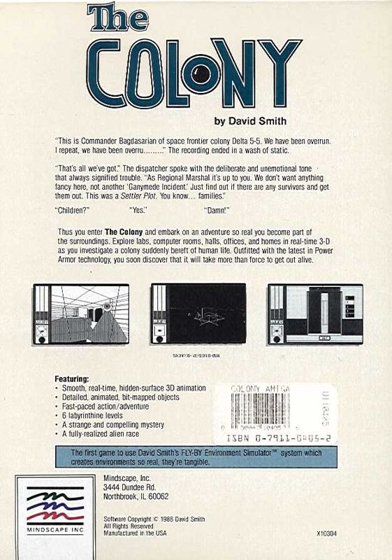 Back Cover for The Colony (Amiga)