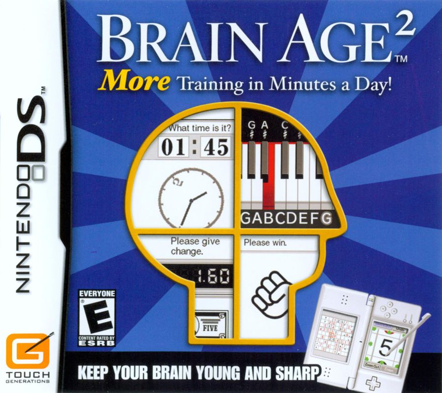 Front Cover for Brain Age²: More Training in Minutes a Day! (Nintendo DS)