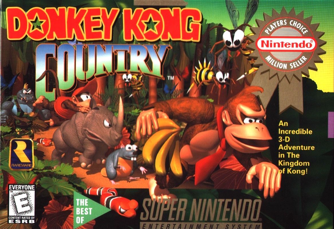 Front Cover for Donkey Kong Country (SNES) (Players Choice release)